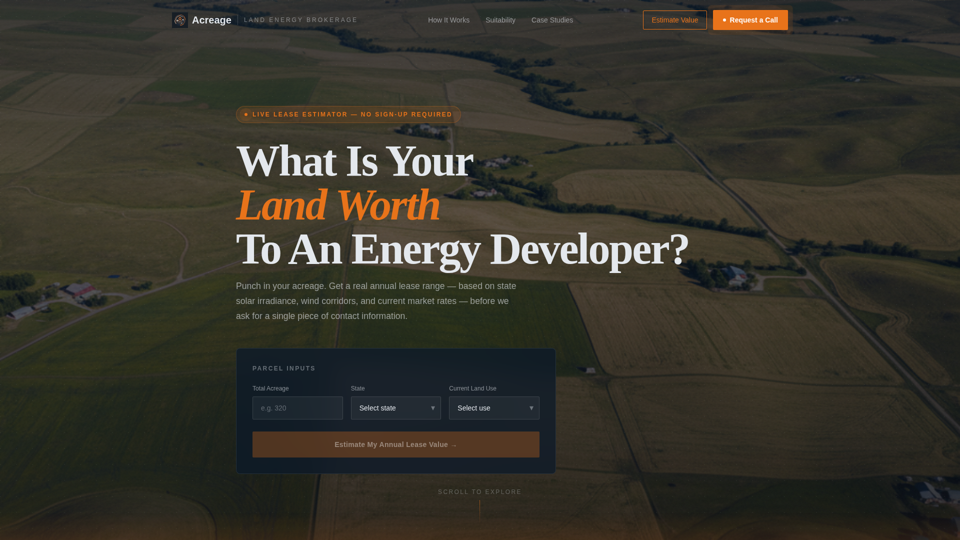 Land Brokerage Landing Page Template for Energy Leases