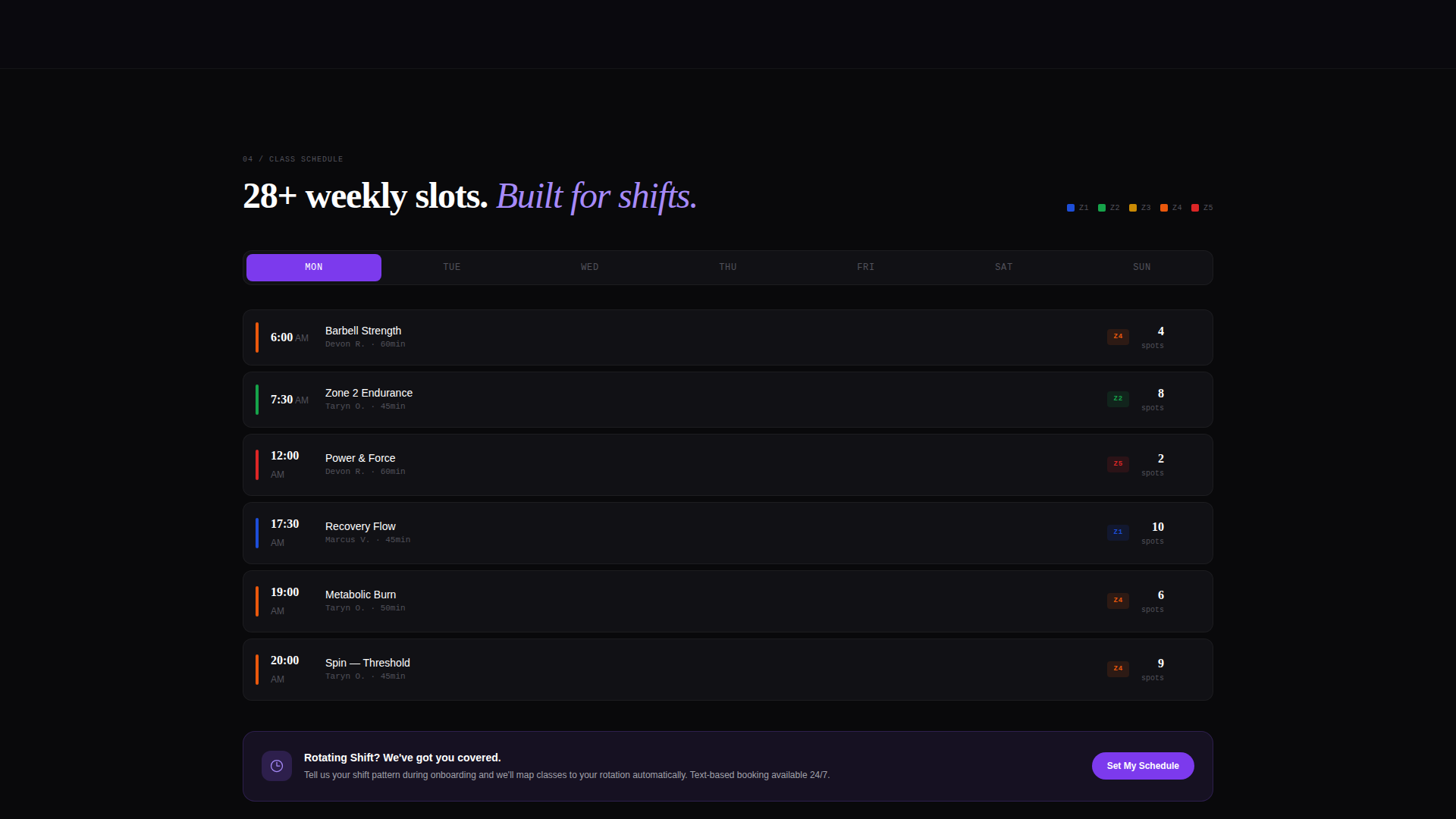 Fitness Studio Booking Website Template