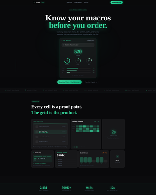 Calorie - Powerful Foodtech Landing Page Template