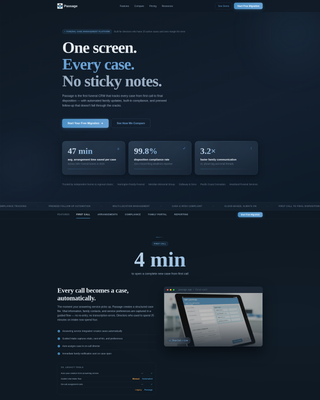 Passage - Streamlined Funeralcrm Landing Page Template