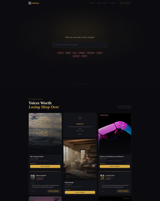Audiodrop - Immersive Audiobook Landing Page Template