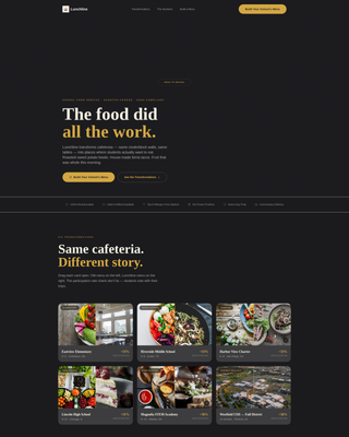 Lunchline - Transformative Schoolcatering Landing Page Template