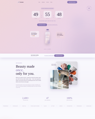 Formule - Personalized Beauty Landing Page Template