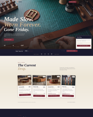 Buckle - Artisan Leathergoods Landing Page Template