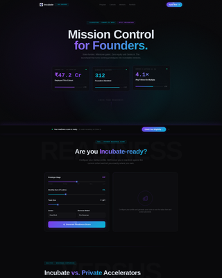Launchpad - Data-Driven Incubator Landing Page Template