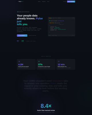 Pulse - Intelligent HR Tech Landing Page Template