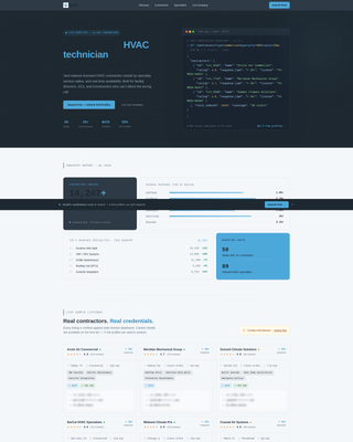 HVAC Directory & Listing Site Landing Page Template