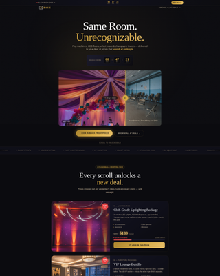 Bash - Electrifying Partyrental Landing Page Template