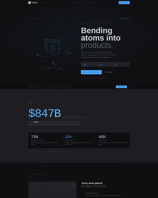 Forge - Brutalist Hardware Landing Page Template