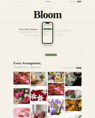 Bloom - Affordable Florist Landing Page Template