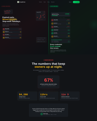Nexus — Compliance Platform Landing Page Template