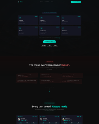 Home Services Dashboard Landing Page Template