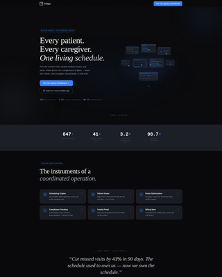 Home Services Patient Management Landing Page