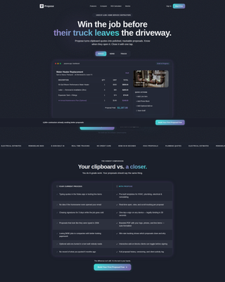 Home Services Proposal & Quote Landing Page Template