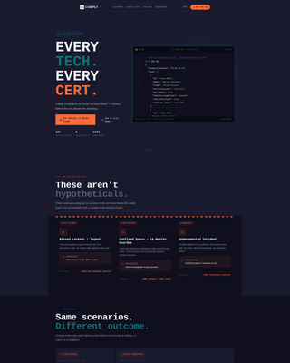 Home Services Safety Management Landing Page
