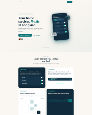 Home Services Subscription Management Landing Page