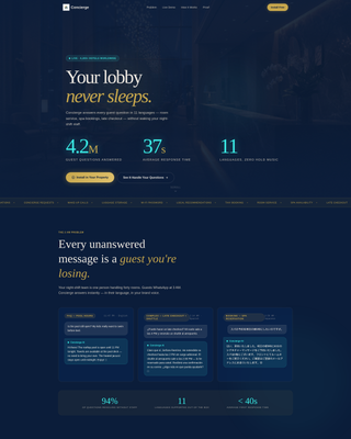 Hospitality AI Chatbot Landing Page Template