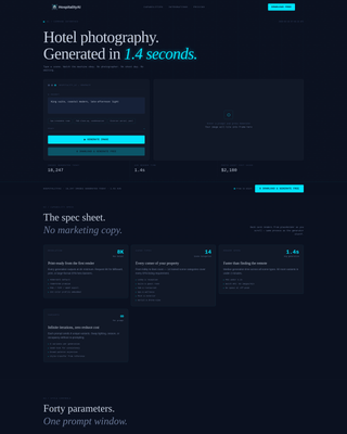 Hospitality AI Image Generator Landing Page Template