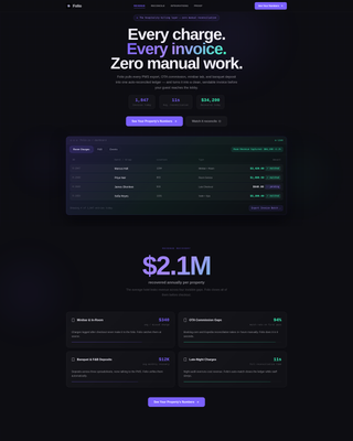 Hospitality Billing & Invoicing Landing Page Template