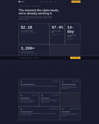 Hospitality Claims Management Landing Page Template
