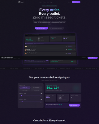 Hospitality Order Management Landing Page Template