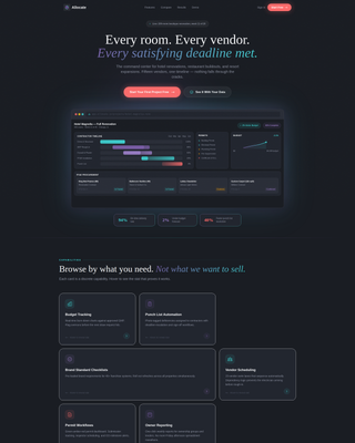 Hospitality Project Management Landing Page Template