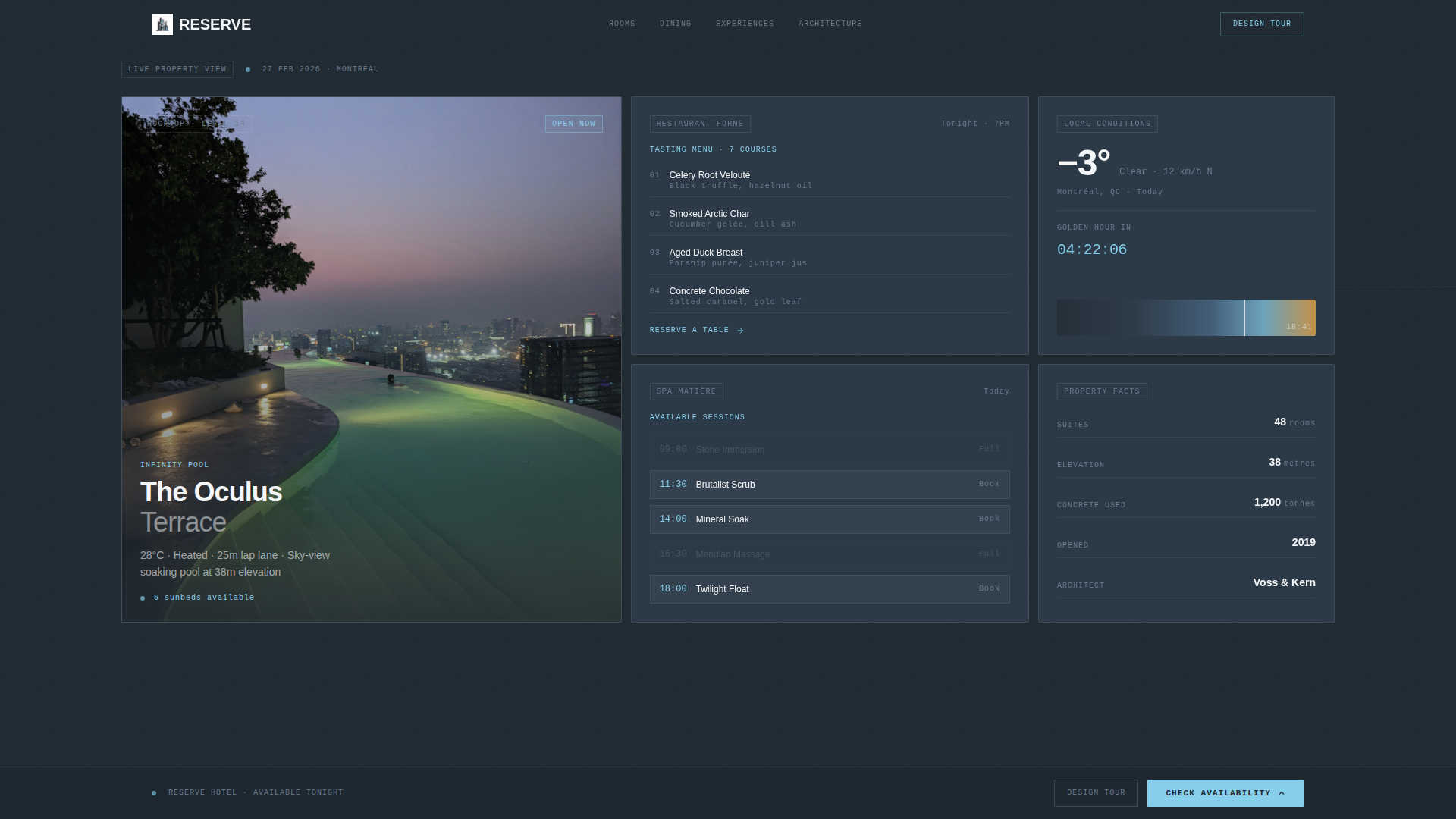 Destination Hotel Homepage Experience Website Template