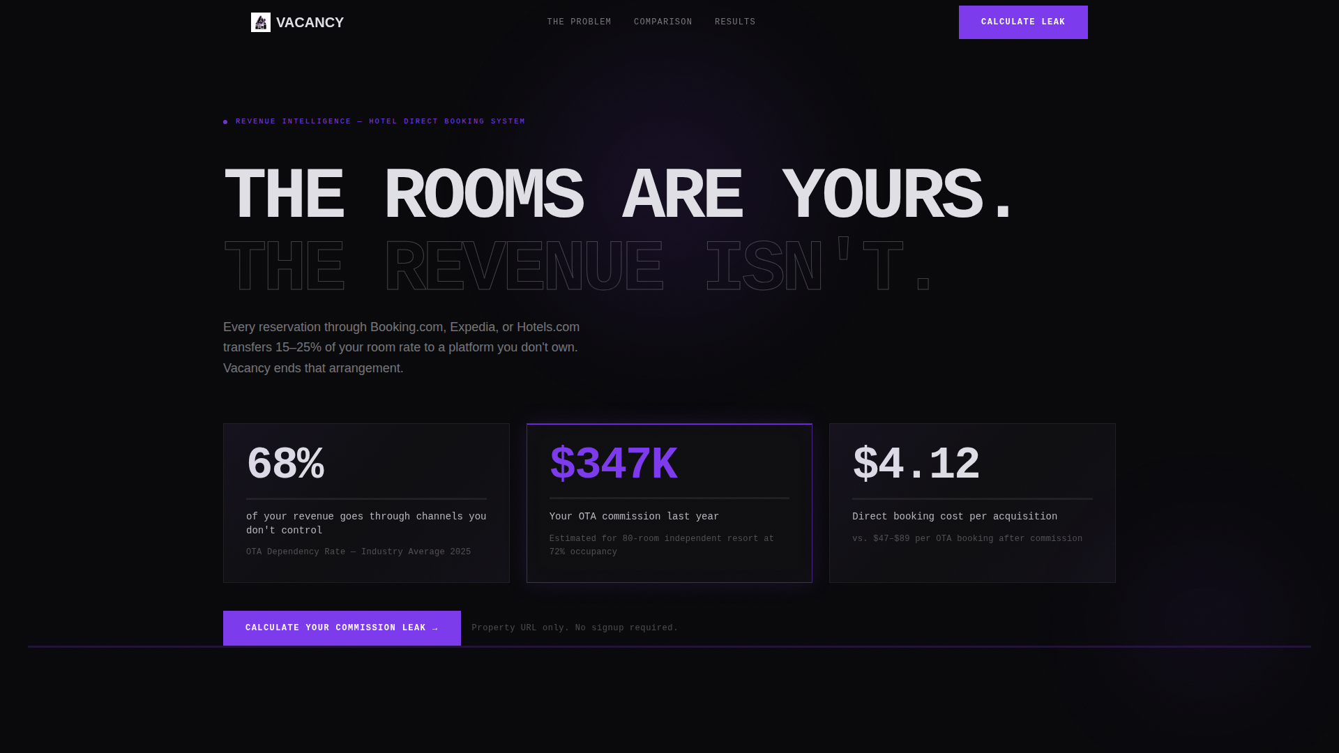 Hotel Direct Booking Conversion Website Template