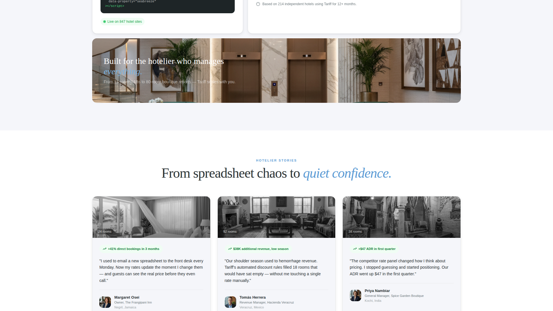 Hotel Room Types & Seasonal Rates Comparison Website Template
