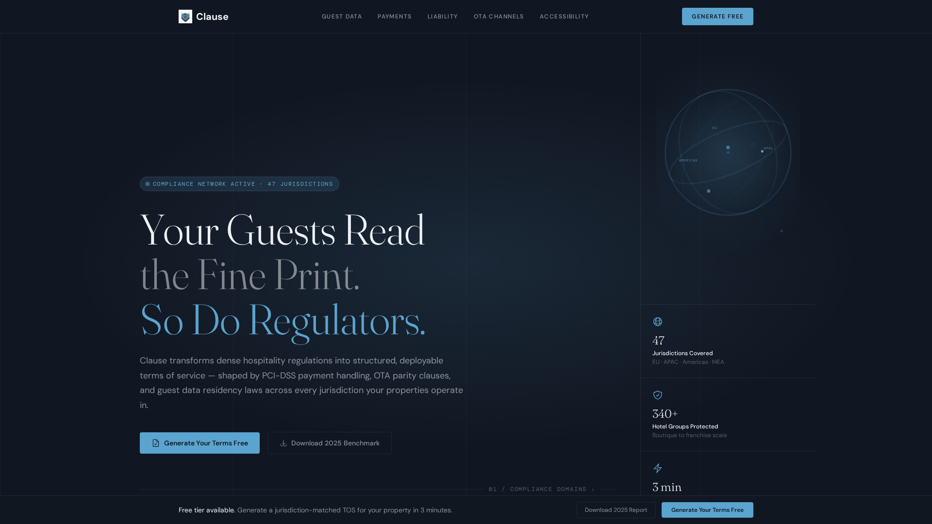 Hotel Terms of Service & Guest Rights Website Template