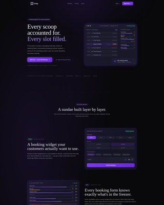 Ice Cream Booking System Landing Page Template