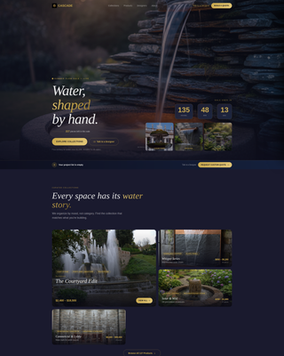Cascade - Curated Fountain Landing Page Template