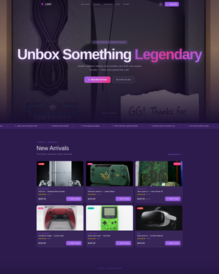 Loot - Immersive Gaming Landing Page Template