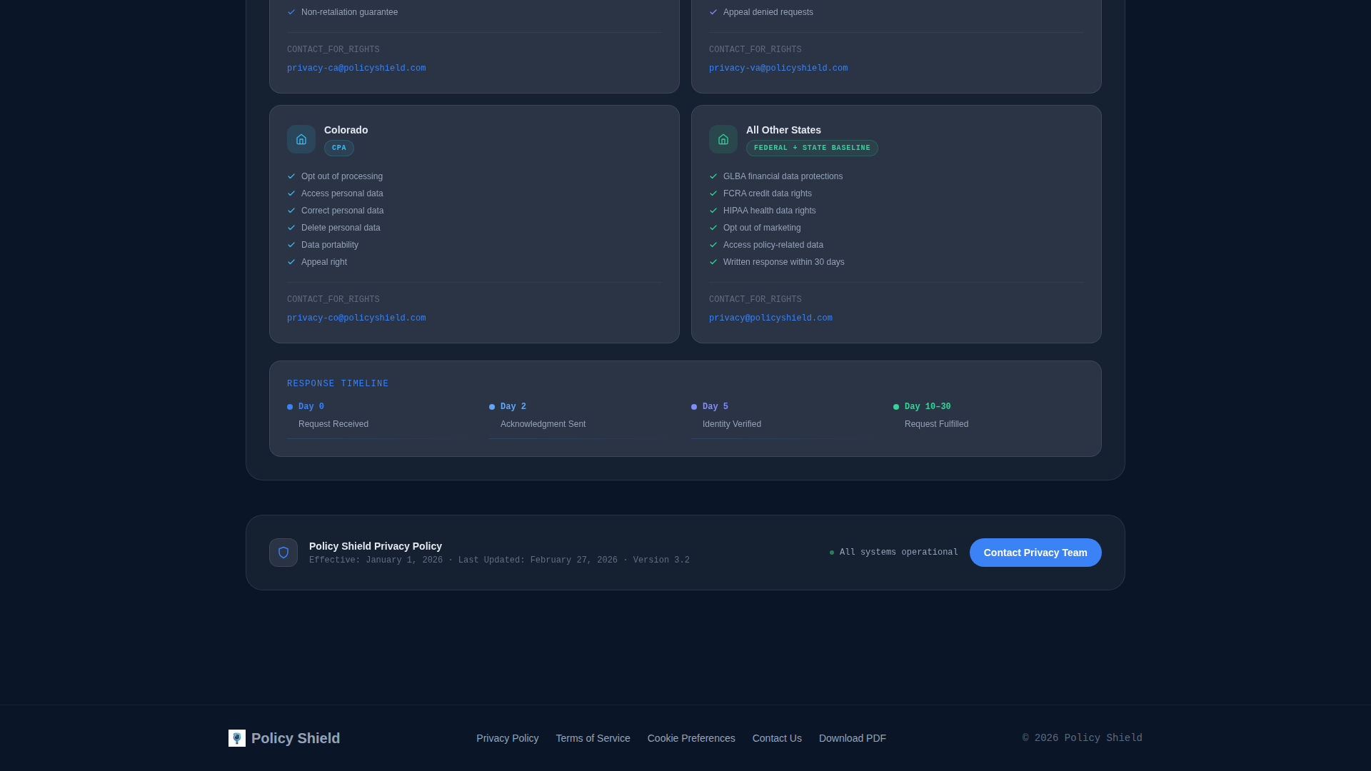 Insurance Agency Privacy Policy & Data Practices Website Template
