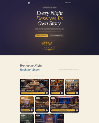 Menorah - Luminous Hanukkah Landing Page Template