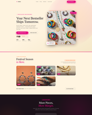 Adorn - Wholesale Jewelry Landing Page Template