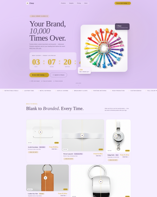 Clasp - Wholesale Keychains Landing Page Template