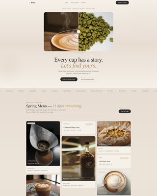 Brew - Artisan Café Landing Page Template