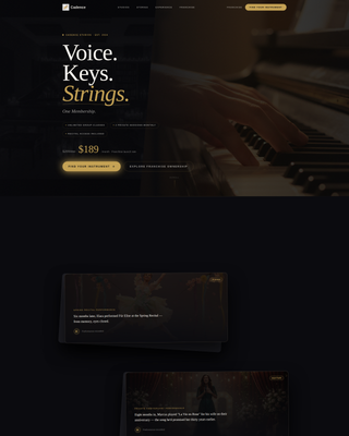 Cadence - Luxe Musicschool Landing Page Template