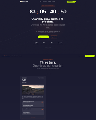 Basecamp - Rugged Adventure Landing Page Template