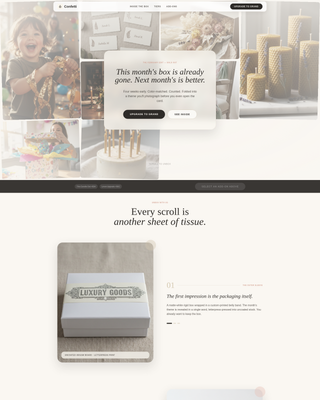 Confetti - Curated Party Landing Page Template