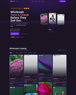Arcana - Electric Tarot Landing Page Template