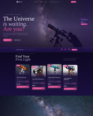 Aperture - Urgent Astronomy Landing Page Template