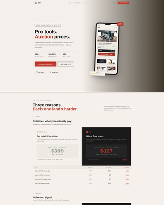 Bid - Powerful Toolsauction Landing Page Template