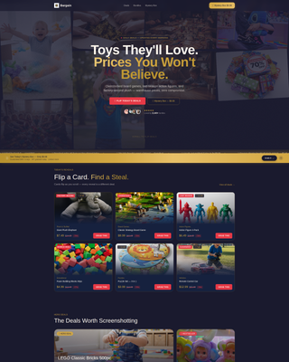 Bargain - Irresistible Toys Landing Page Template
