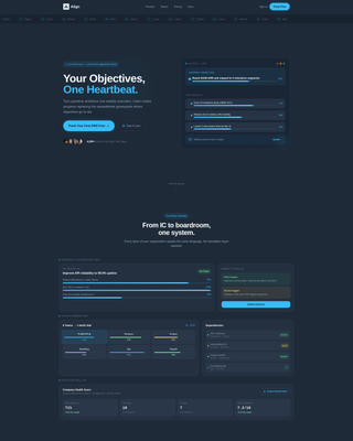 Align - Powerful OKR Tracking Landing Page Template