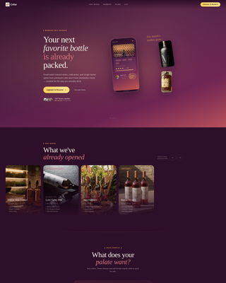 Cellar - Curated Spirits Landing Page Template