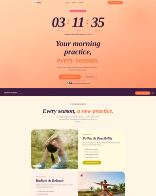 Asana - Radiant Wellness Landing Page Template