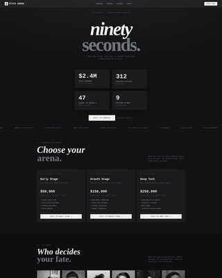 Pitcharena - High Stakes Startup Landing Page Template