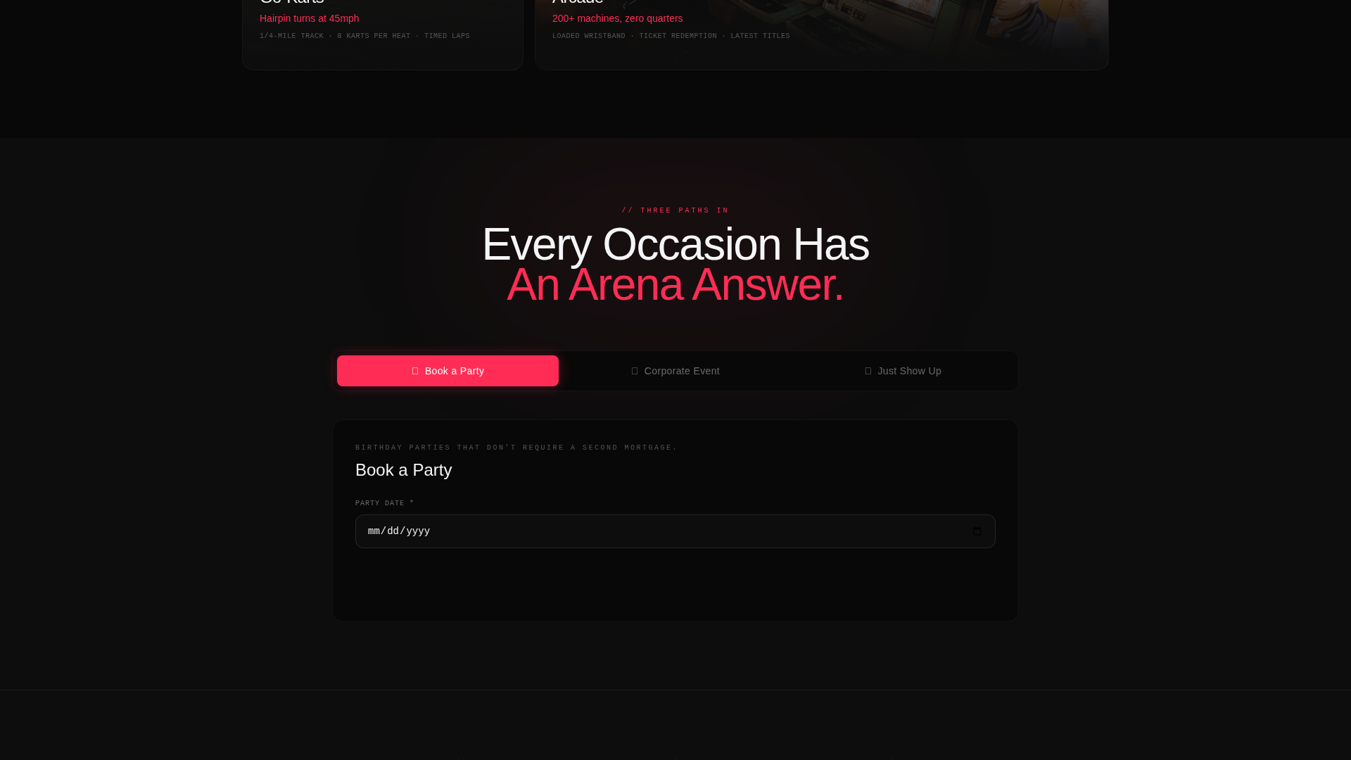 Bowling & Entertainment Center Specialist Booking Website Template